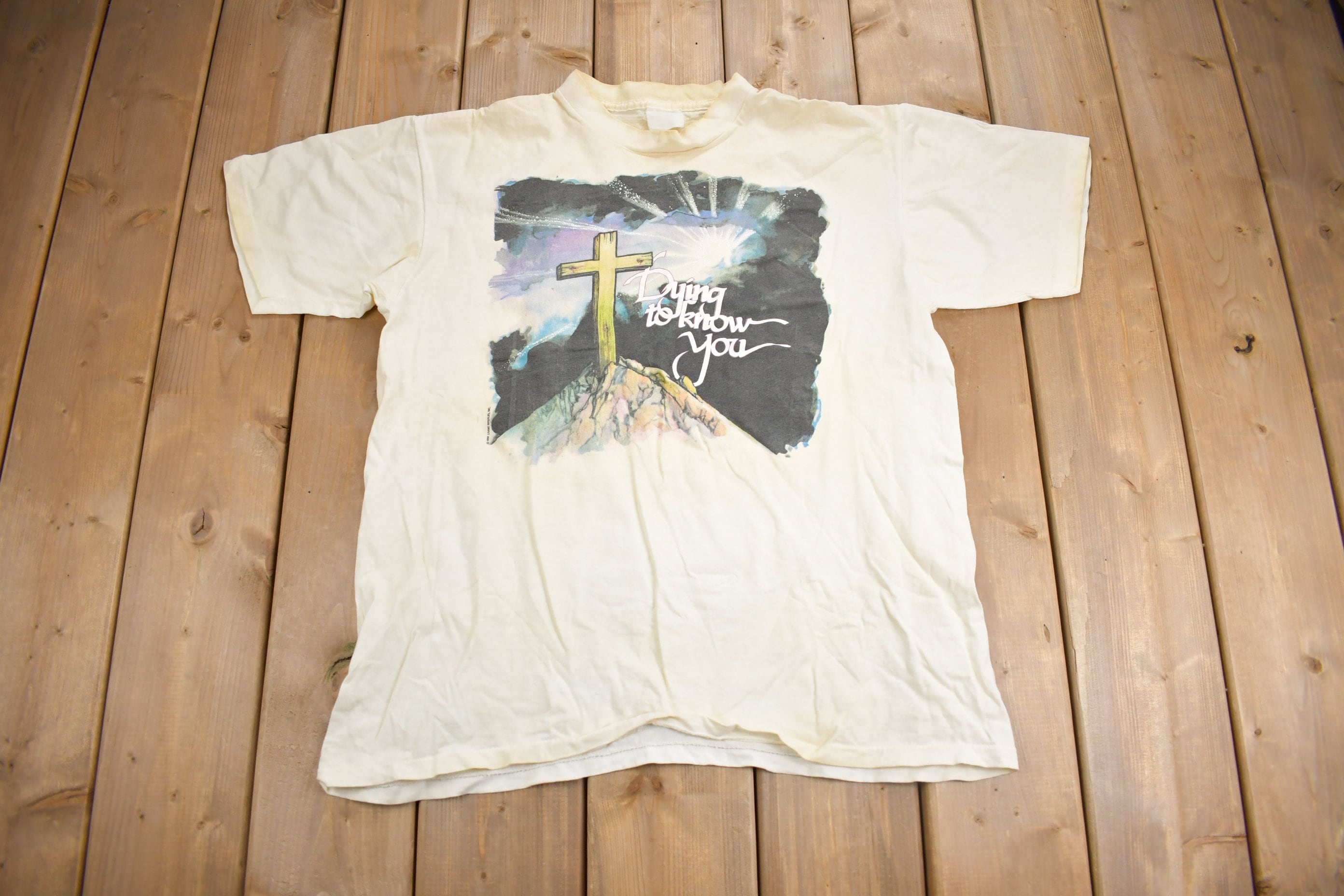 Vintage 1991 Living Epistles Jesus Theme Graphic T-Shirt