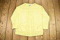 Vintage 1990s National Yellow Acrylic Knit Cardigan Sweater