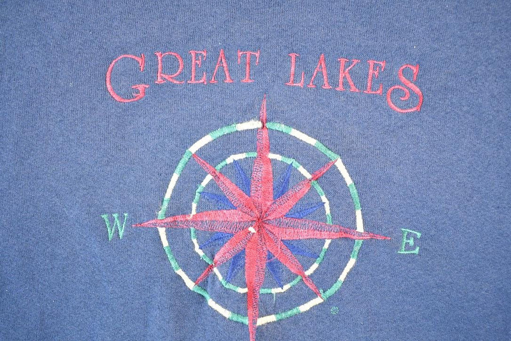 Vintage 1990s Great Lakes Compass Crewneck Sweatshirt Mens XL