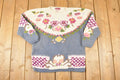 Vintage 1990s Bronte Hand Knit Floral Crewneck Sweater Womens S