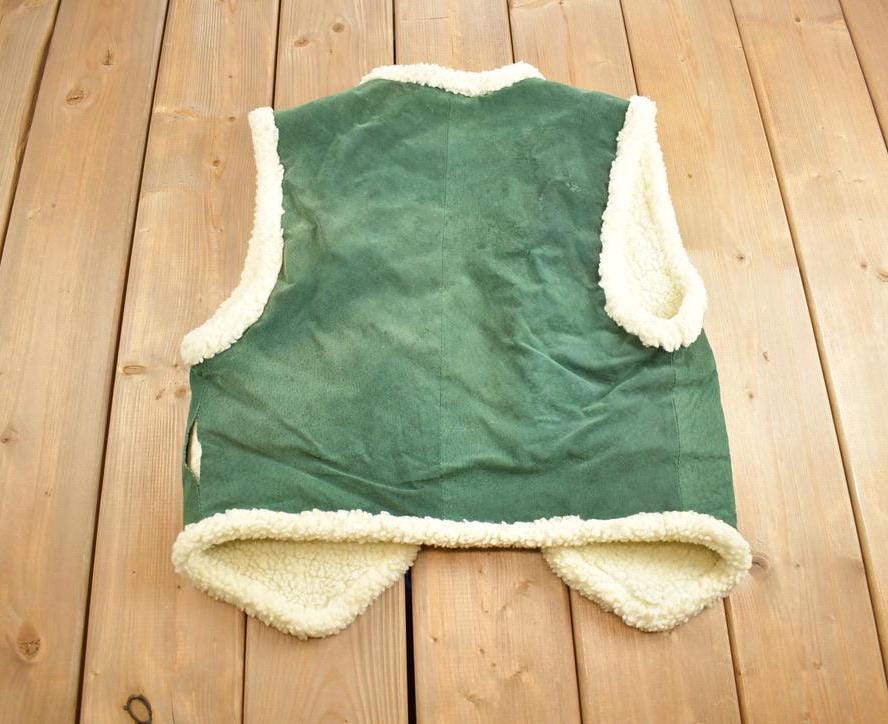 Vintage 1980s Clean Lines Sherpa Lined Zip Up Vest