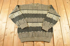 Vintage 1990s Najjar Knit Crewneck Sweater Men's M / 90's Abstract Pattern 3D Knitted Sweatshirt