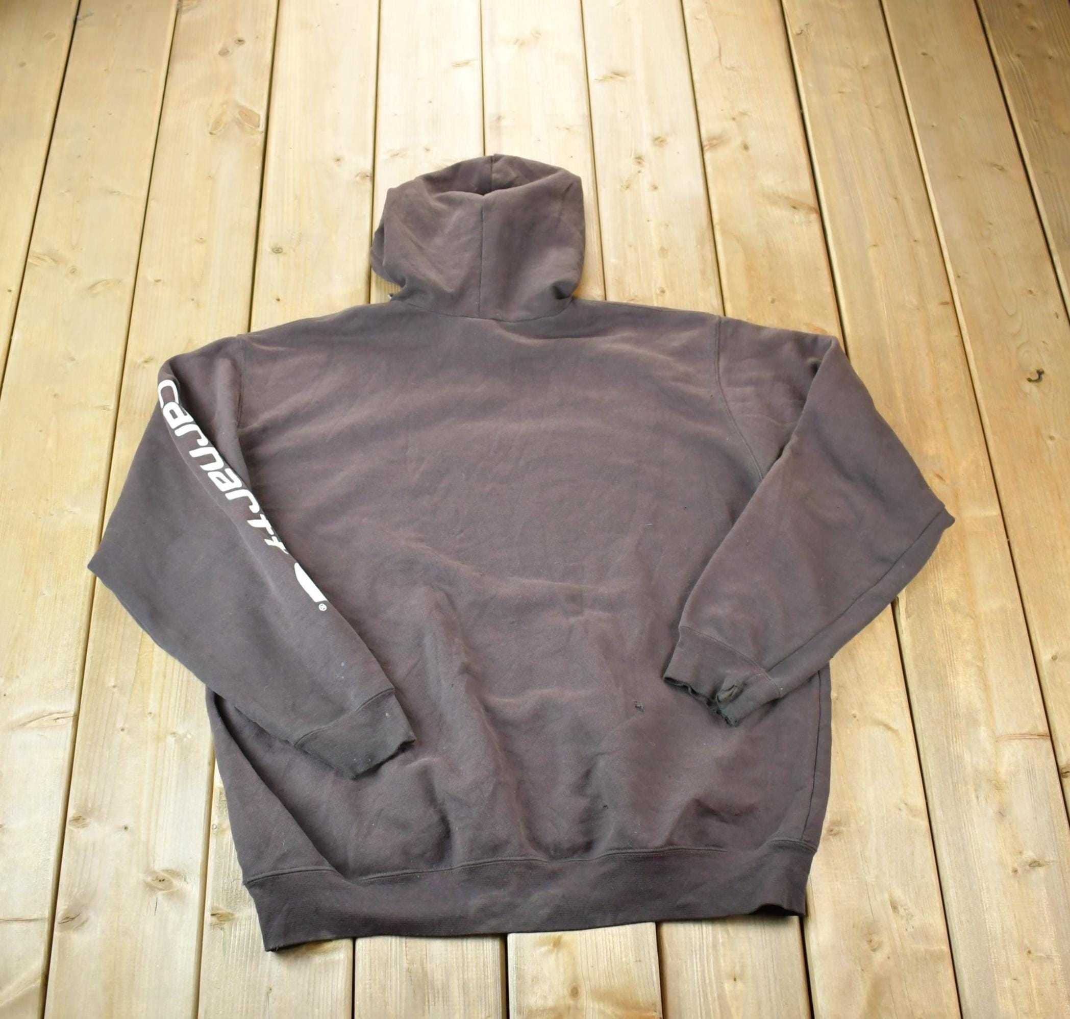 Y2K Vintage Distressed Brown Carhartt Hoodie Sweatshirt