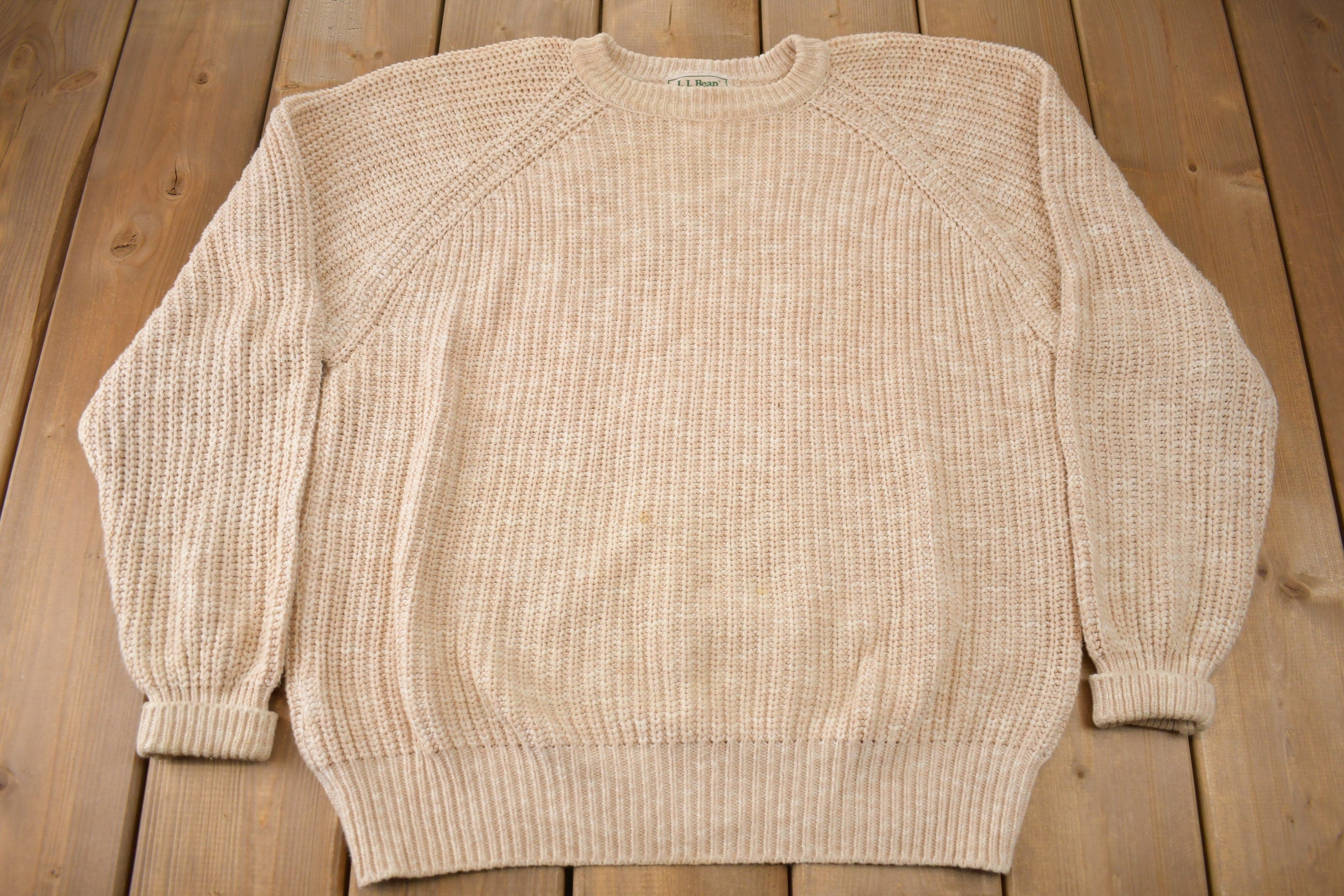 Vintage 1990s LL Bean Women's Knit Crewneck Sweater / Vintage Knit / Outdoorsman / Winter / Made In USA