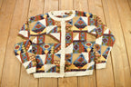 Vintage 1990s Marsh Landing Hand Knitted Cardigan Sweater
