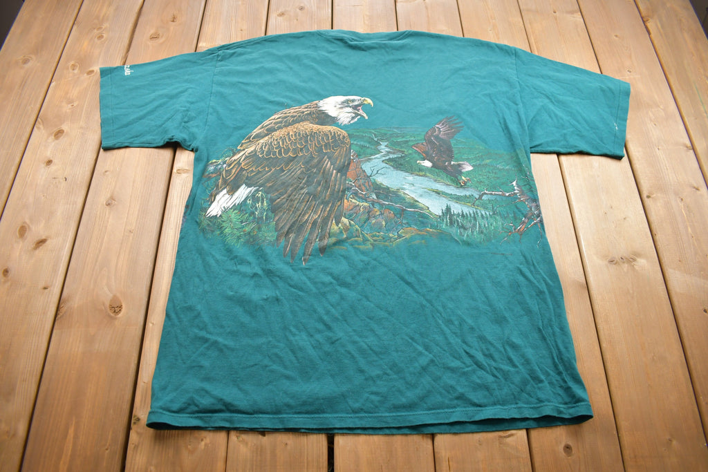 Vintage 1990s Habitat Wrap Around Eagle Graphic T Shirt