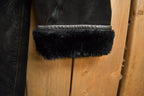 Vintage 1980s Sequence Authentic Black Shearling Fur Jacket