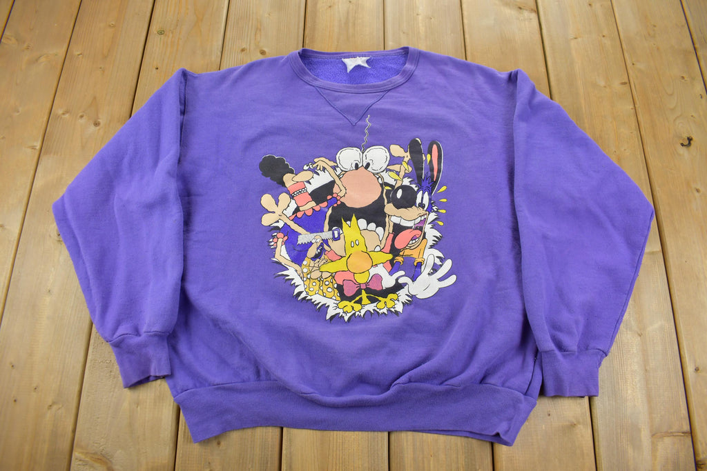 Vintage 1980s Incredible Manitoba Animation Cartoon Crewneck Sweatshirt NFS