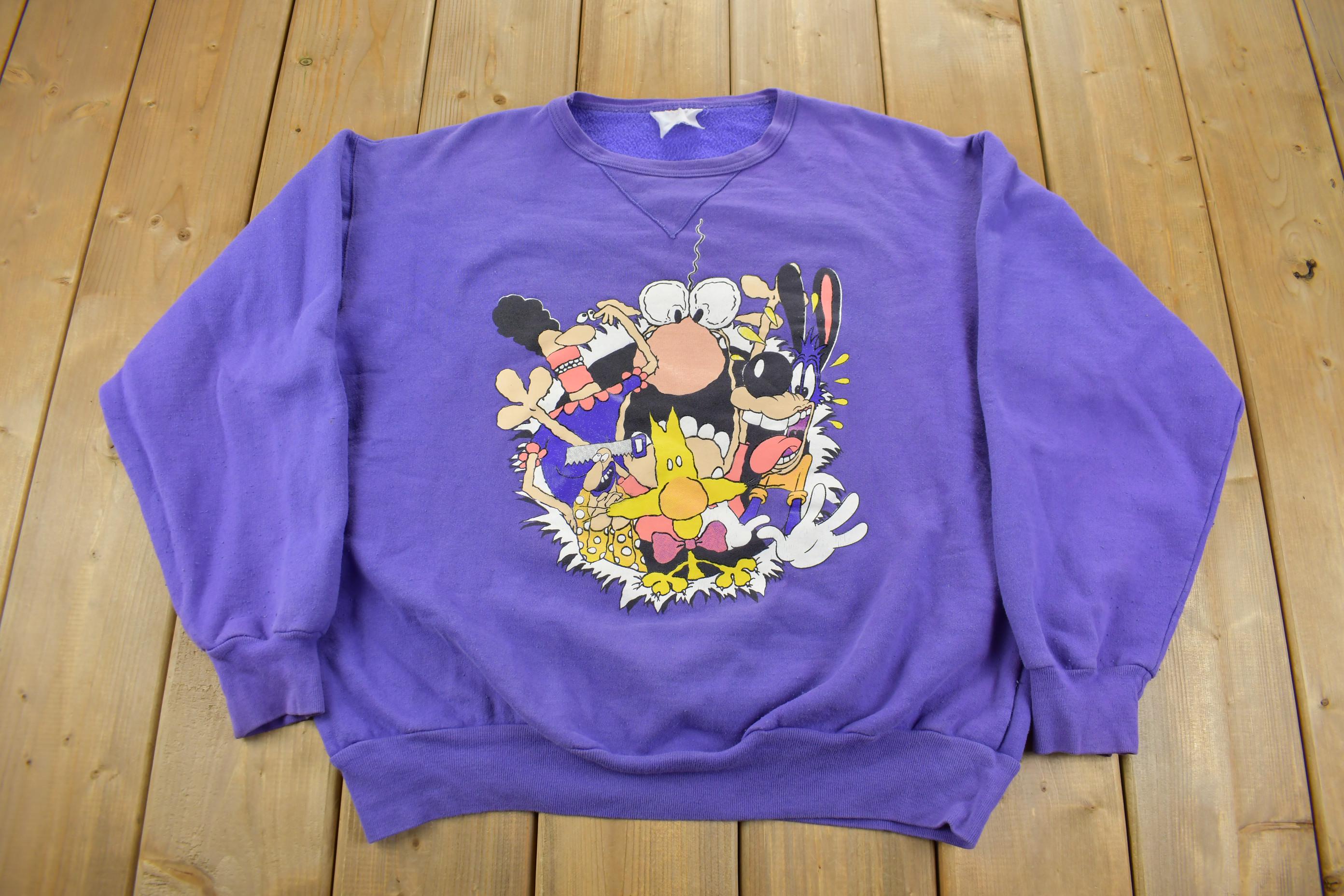 Vintage 1980s Incredible Manitoba Animation Cartoon Crewneck Sweatshirt NFS
