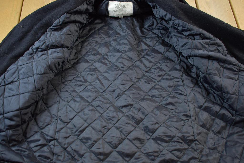 Vintage 1990s Navy Wool Pea Coat