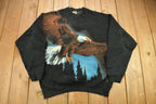 Vintage 1990s American Bald Eagle All Over Print Crewneck