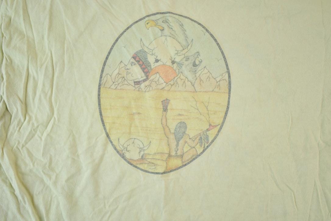 Vintage 1980s Aztec Mountains Souvenir Single Stitch Graphic Print T-Shirt