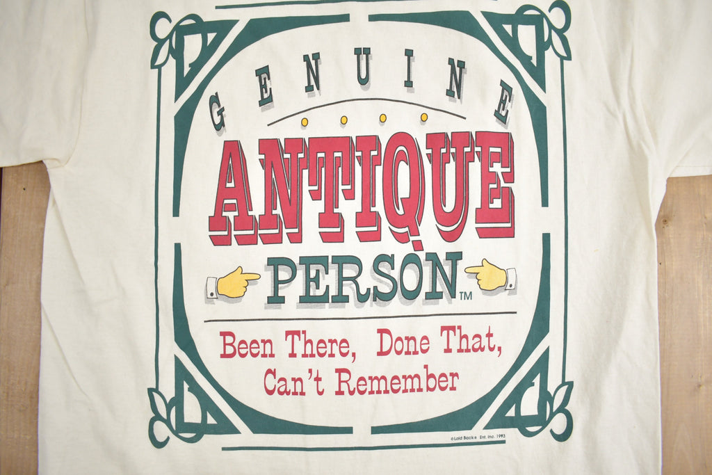 Vintage 1995 Genuine Antique Person Graphic T-Shirt