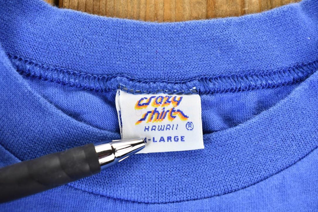 Vintage 1990s Crazy Stitch Hawaii Embroidered Souvenir San Francisco California Trolly Car T-Shirt