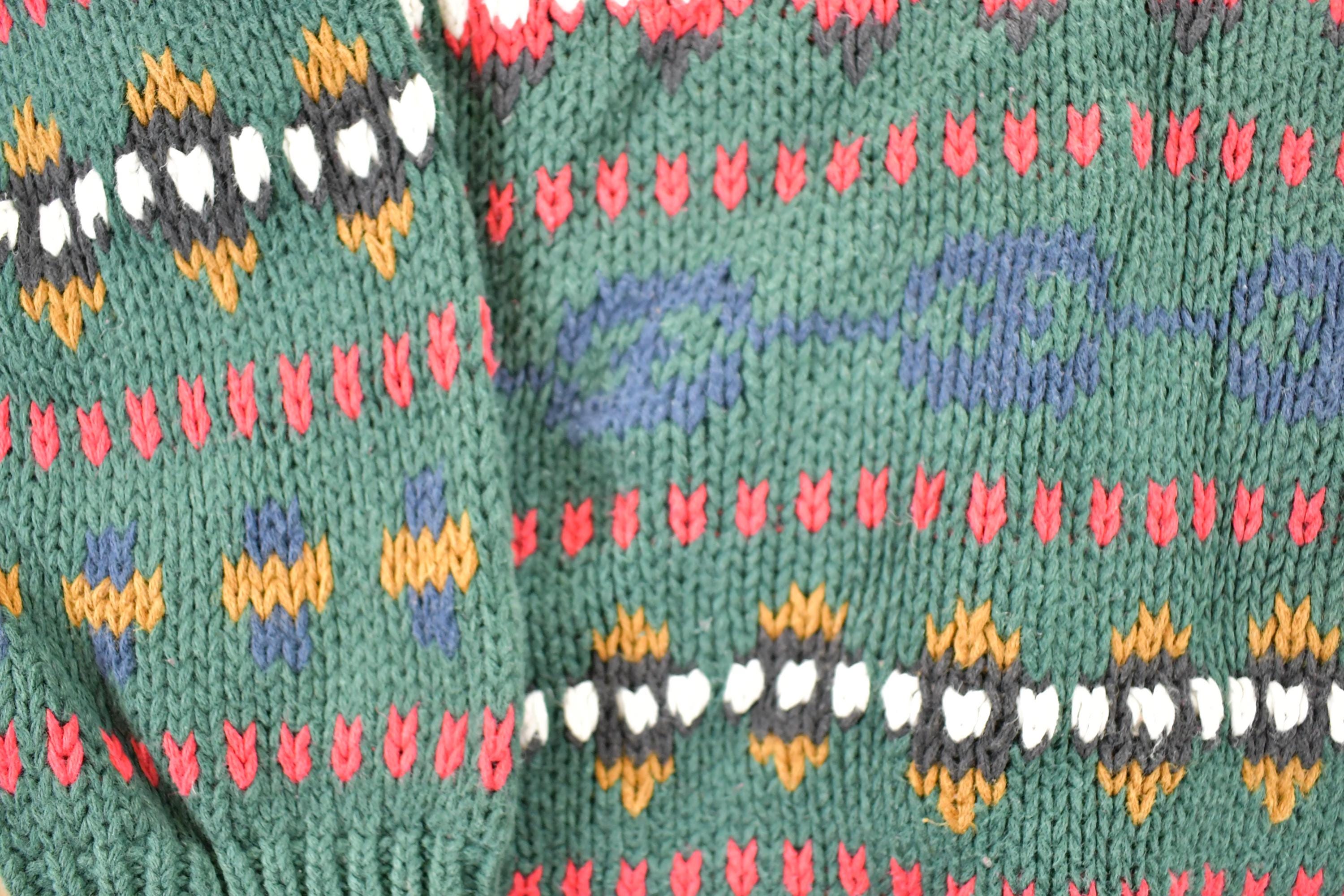 Vintage 1990s Gulf Traders Chunky Knit Holiday Crewneck Sweater Mens M