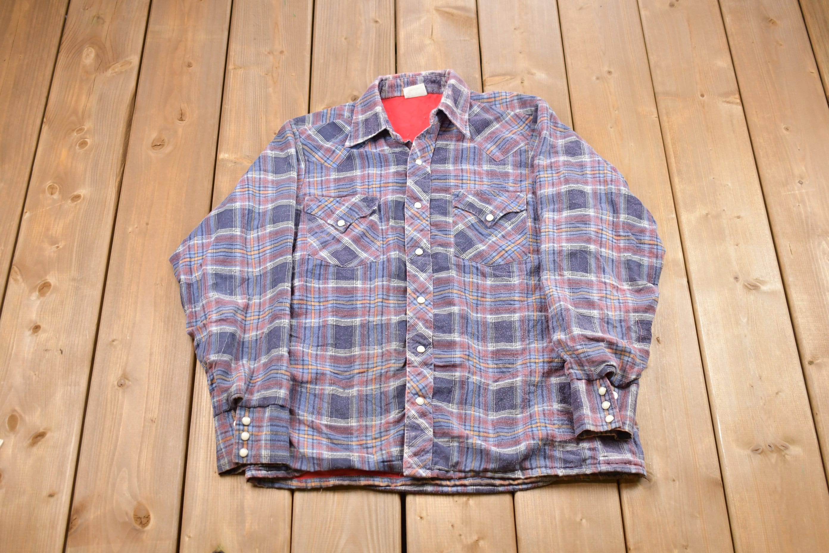 Vintage 1980s King O Winter Lined Plaid Button Up Shirt