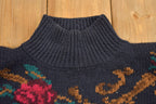Vintage 1990's Jones New York Womens Floral Knit Sweater