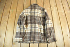 Vintage 1970s Canadian Lumber Jac Wool Flannel Shirt Jacket Men's Medium