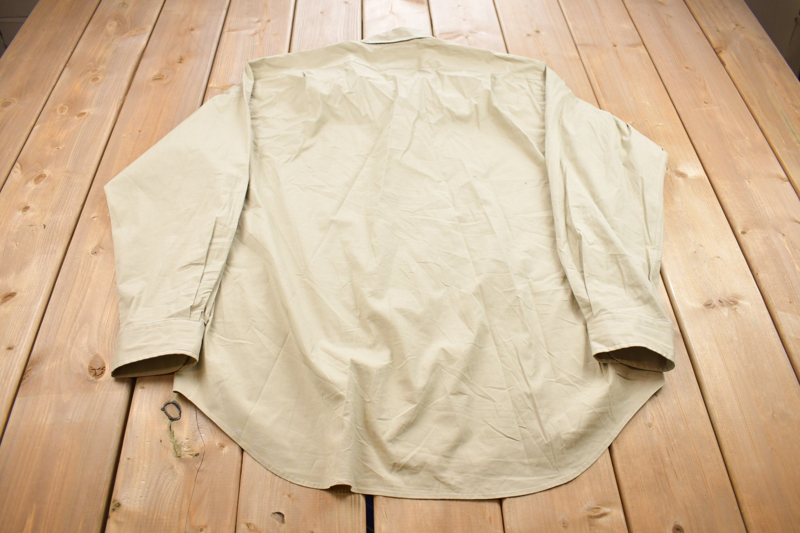 Vintage 1990s Ralph Lauren Beige Button Up Shirt