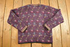 Vintage 1990s Icelandic Design Wool Knitted Cardigan Sweater