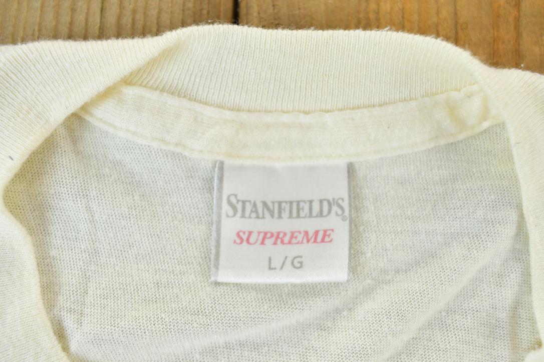 Vintage 1980s Stanfields Supreme Single Stitch Blank White T-Shirt Men's M