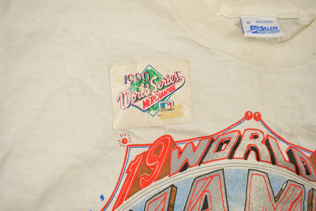 Vintage 1990 Deadstock Cincinnati Reds Big Head World Series MLB Graphic T-Shirt