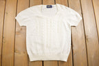 Vintage 1990s Knitted Short Sleeve Crewneck Sweater