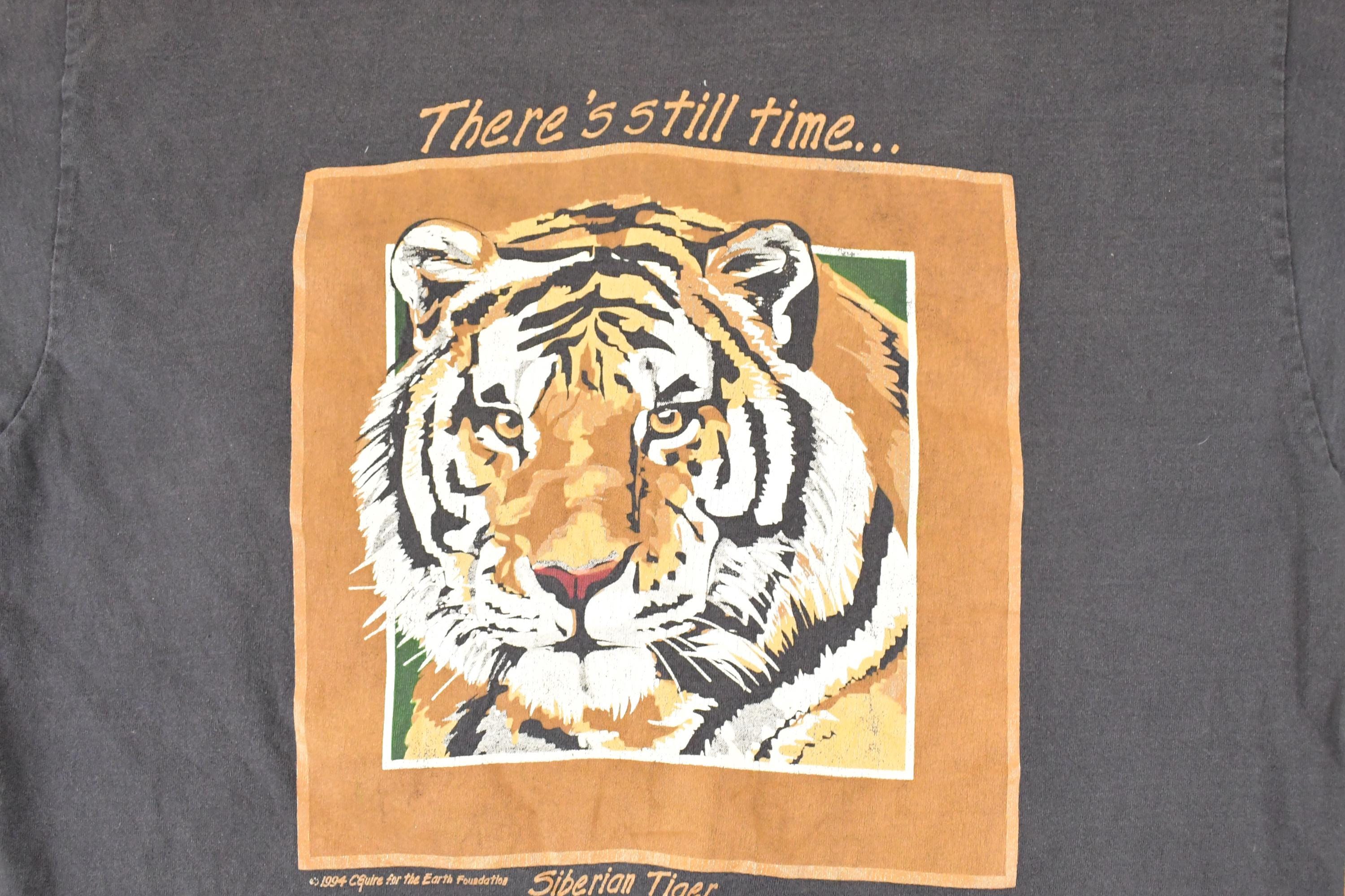 Vintage 1994 Siberian Tiger Endangered Species Souvenir Travel T-Shirt Men's M
