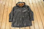 Vintage 1980s Danier Hooded Leather Jacket Men's Large