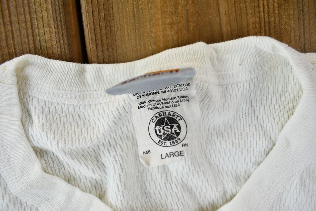 Vintage 1990s Distressed Carhartt Long Sleeve Thermal Shirt  90s  Vintage Streetwear  Paint Splatter Carhartt  Workwear  Made In USA