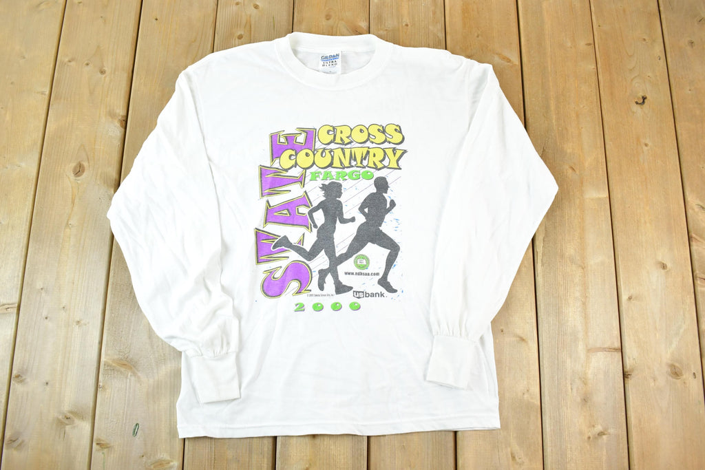 Vintage Y2K Fargo State Cross Country Running Crewneck Sweatshirt Mens M