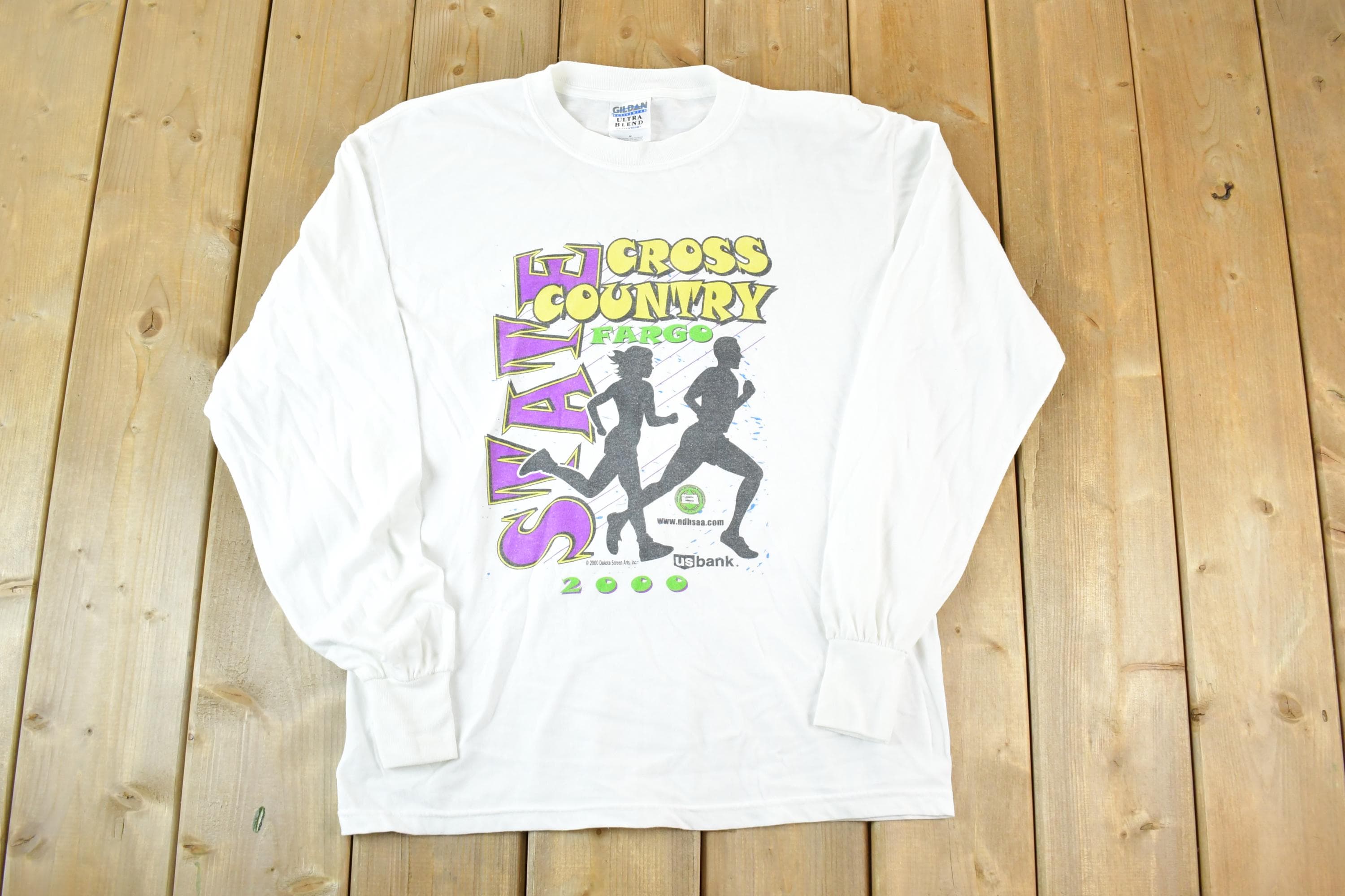 Vintage Y2K Fargo State Cross Country Running Crewneck Sweatshirt Mens M