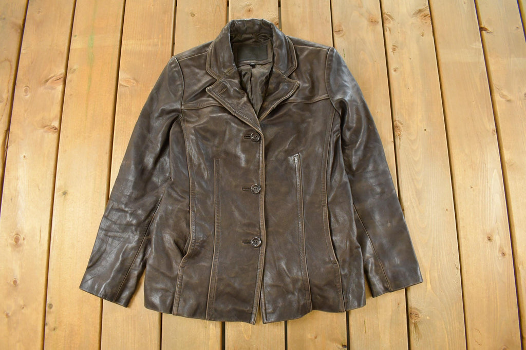 Vintage 1990s Avanti Leather Blazer Jacket Men's Small