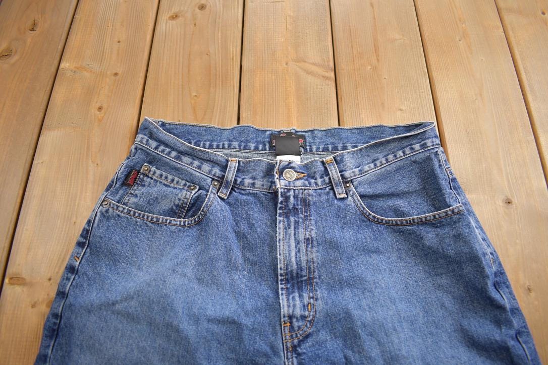 Vintage 1990's Indian Scout Western Glove Works Wide Leg Jeans Made In USA Size 34x34