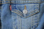Vintage 1990s Levis Denim Jacket Faux Fur Collar Made In USA