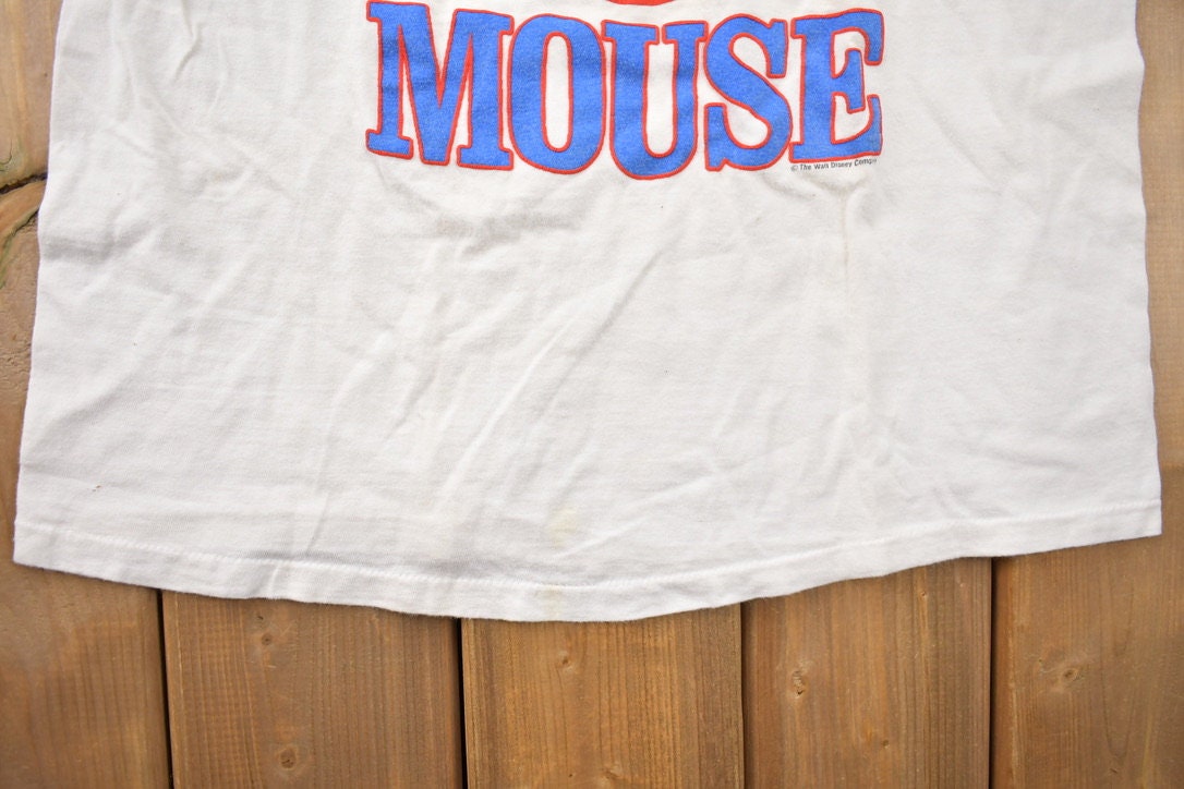 Vintage 1980s Disney Mickey Mouse Artex Graphic T-Shirt / 80s Disney / Vintage Mickey Mouse / Made In USA / Single Stitch