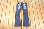 Vintage Deadstock Y2K Grace In LA Bedazzled Bootcut Low Rise Skinny Jeans Women's Size 27 x 29
