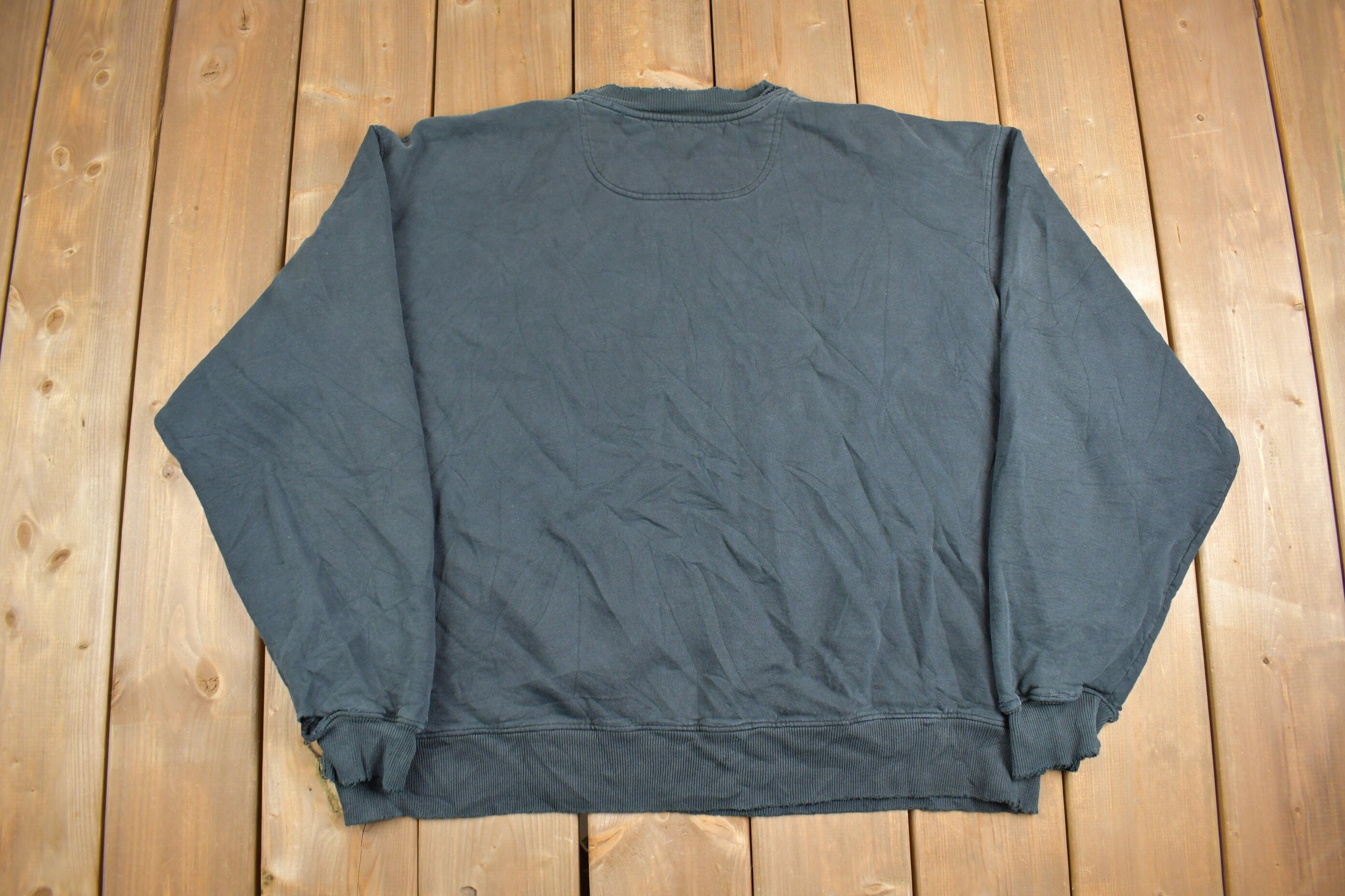 Vintage 1990s Champion Blank Black Crewneck Sweatshirt