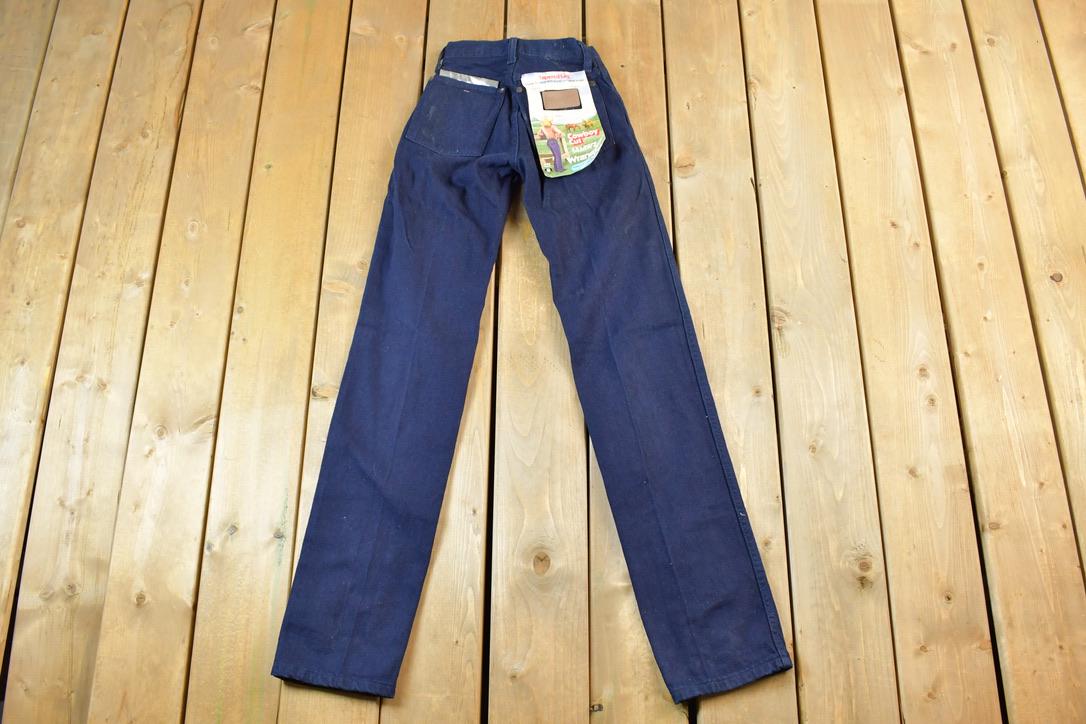 Vintage 1970s Cowboy Cut Denim Jeans Size 22