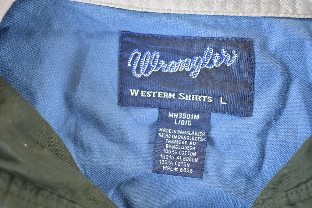 Vintage 1990s Wrangler South Western Style Button Up Rodeo Shirt Mens M