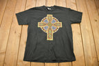 Vintage 1990s Mosaic Cross Graphic T Shirt