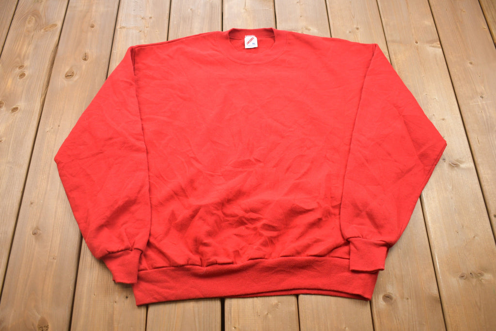 Vintage 1990s Jerzees Blank Red Crewneck Sweatshirt
