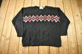Vintage 1990s B.Moss Clothing Company Knitted V-Neck Sweater
