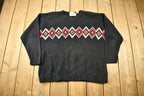 Vintage 1990s B.Moss Clothing Company Knitted V-Neck Sweater