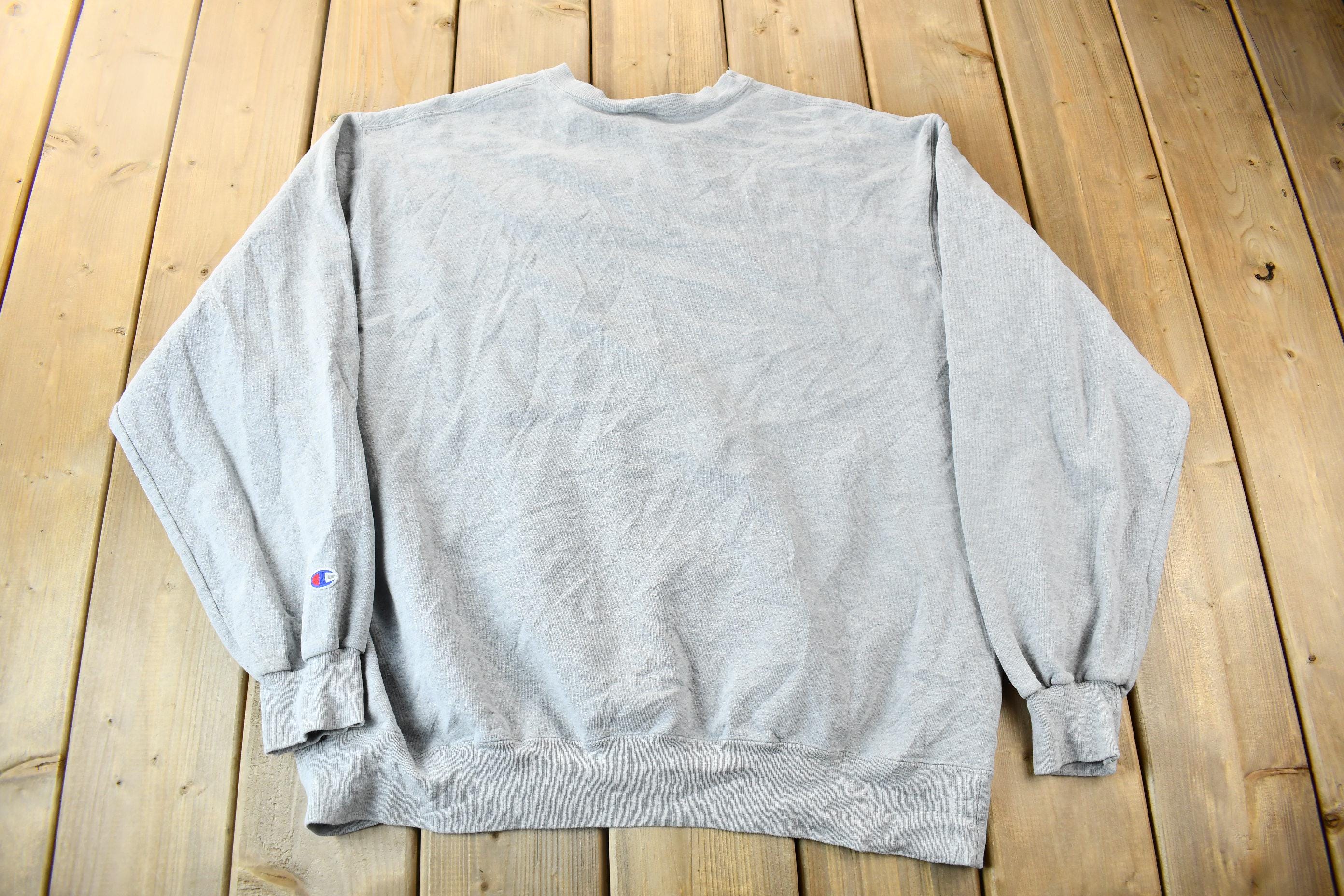 Vintage 1990s Champion Mini Logo Grey Crewneck Sweatshirt