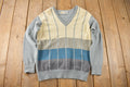 Vintage 1980s Pringle Leisure Knit V-Neck Sweater Size Small Made In Scotland