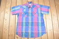Vintage 1980s Plaid Pearl Snap Western Button Up Shirt