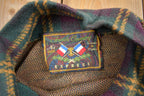 Vintage 1990s French Country Express Plaid Fleece Sweater