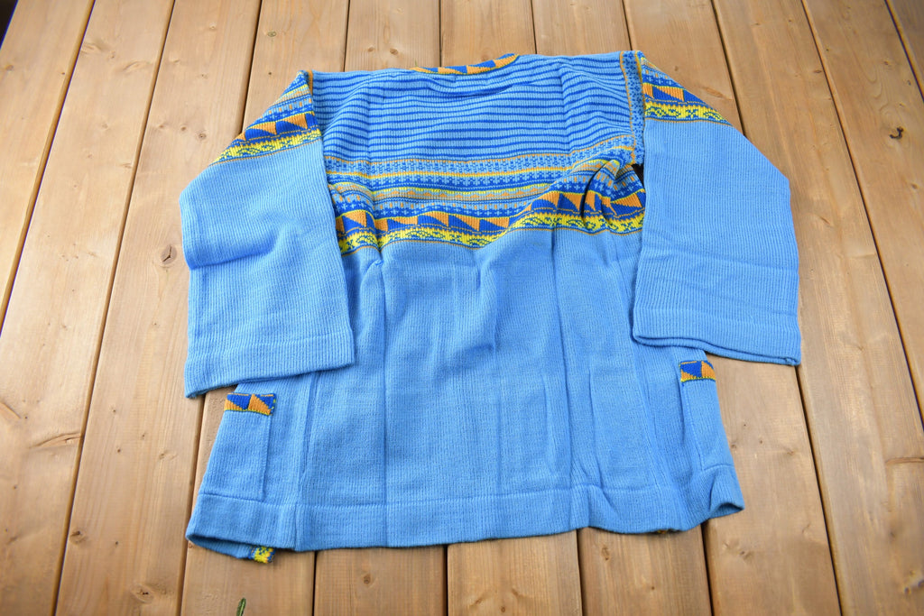 True Vintage 1960s Deadstock Helen Sue Psychedelic Knit Acrylic Sweater