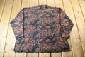Vintage 1990s Abstract Patterned All-Over-Print Textured Long Sleeve Graphic T-Shirt